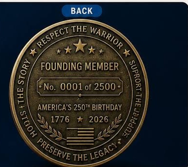 The Founders Coin, back — Founding Member No. 0001 of 2500